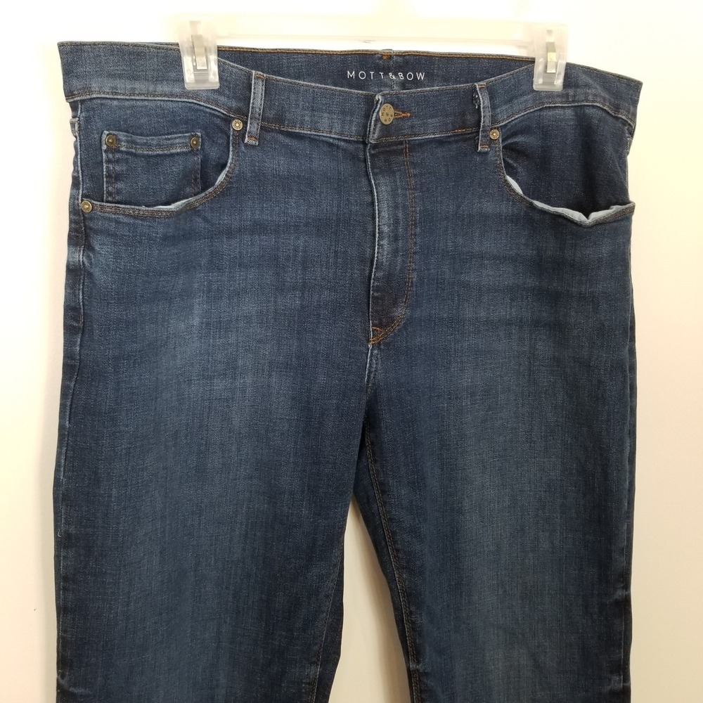 Mott & Bow Men Straight Jeans Sz 40 x 32 Blue Denim Classic Stretchy City Work - Picture 2 of 8